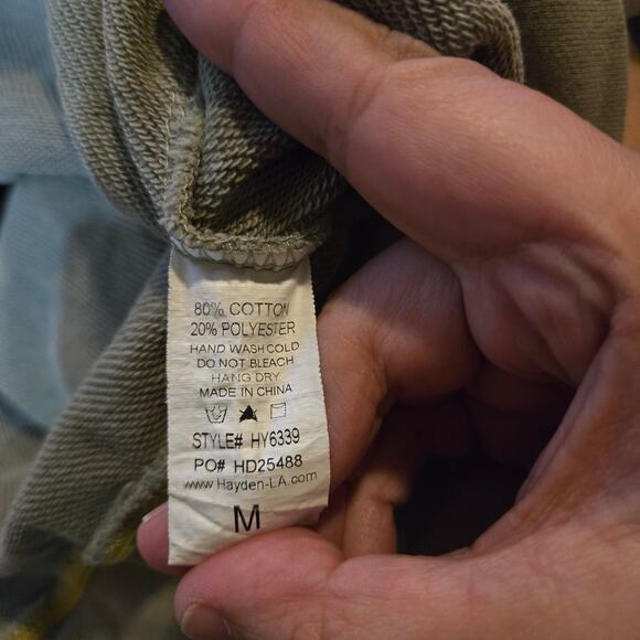 Hayden Los Angeles Smiley Patch Sweatshirt Medium Olive - Picture 4 of 7